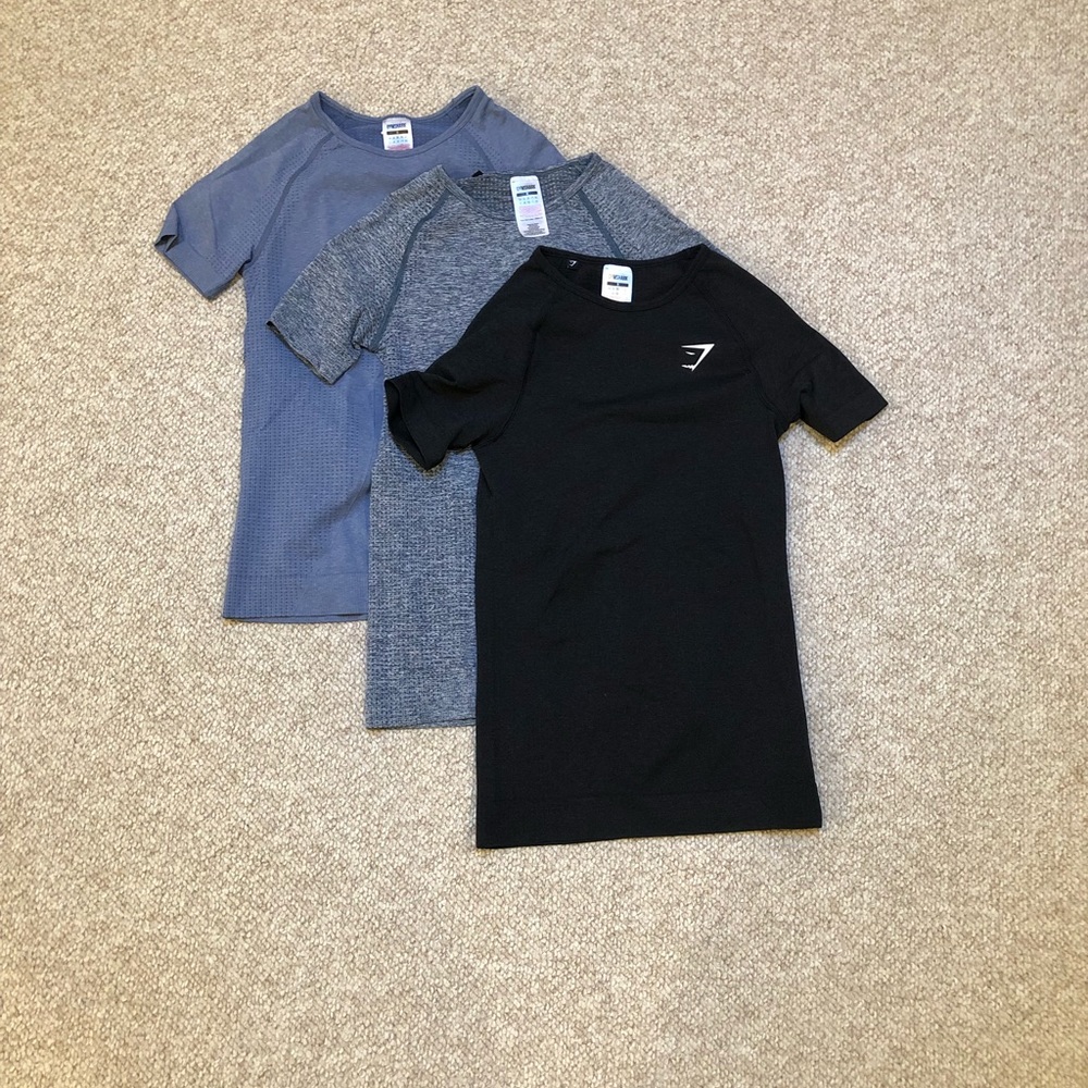 3 Gymshark vital seamless short sleeve shirts